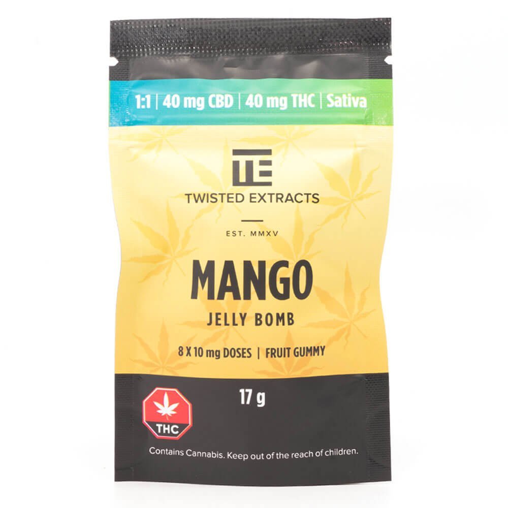 Twisted Extracts Mango Jelly Bomb – (1:1 THC/CBD) - Sativa