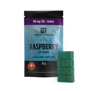 Twisted Extracts THC Raspberry Jelly Bomb – (80mg THC) - Indica